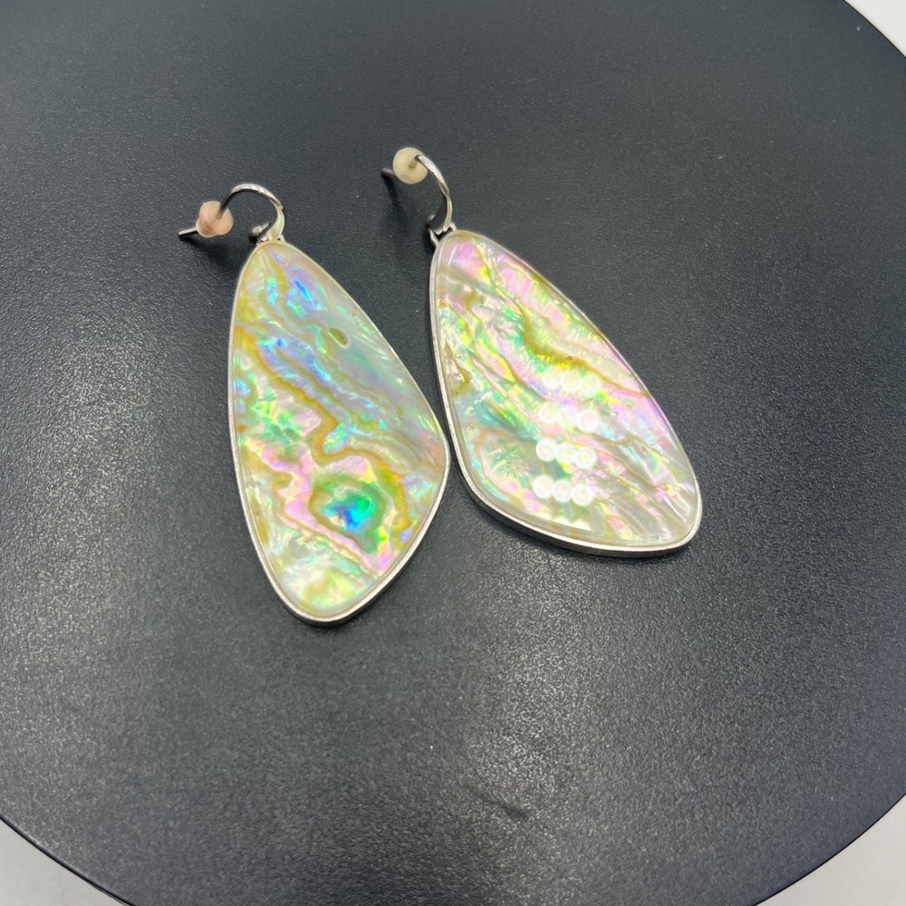 Kendra Scott Mckenna Large Drop Earring in Rhodium Iridescent
Abalone